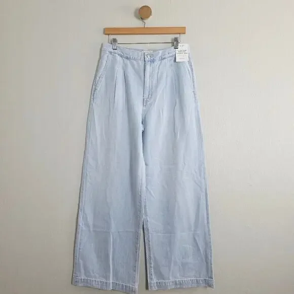 Madewell The Harlow Wide-Leg Trouser Jeans Airy Denim Tencel Light Blue 27 NWT - Picture 5 of 16